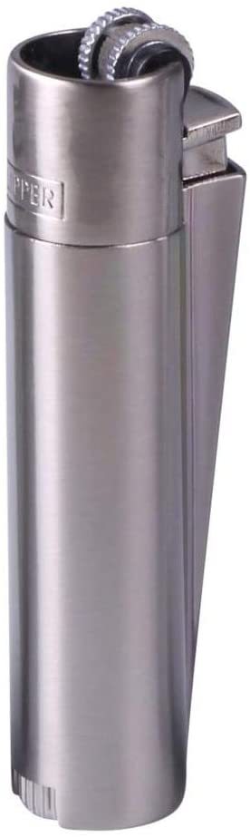 Clipper Metall Gas-Feuerzeug (Silber matt) mit Gravur