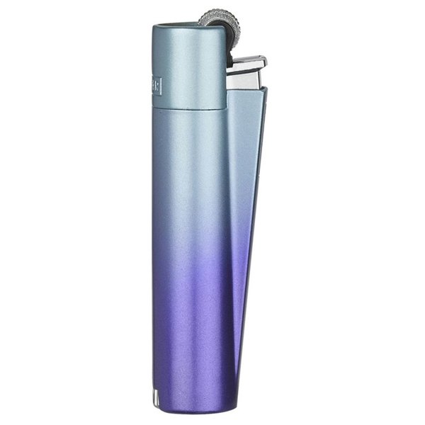 Clipper Metall Gas-Feuerzeug (Violett/Blau) mit Gravur