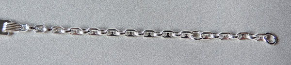 Sterling Silber Stegpanzer Armband mit Herz: 16 – 18 cm  mit Gravur