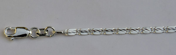 GravUp: 925 Sterling Silber Armband mit fein bearbeiteten Plättchen als Gliederband 16- 18 cm