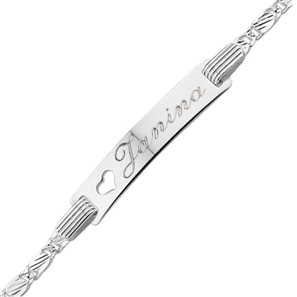 GravUp: 925 Sterling Silber Armband mit fein bearbeiteten Plättchen als Gliederband 16- 18 cm