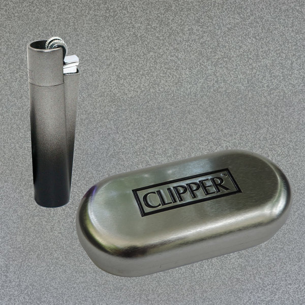 Clipper Metall Gas-Feuerzeug (Anthrazit-gradient) mit Gravur