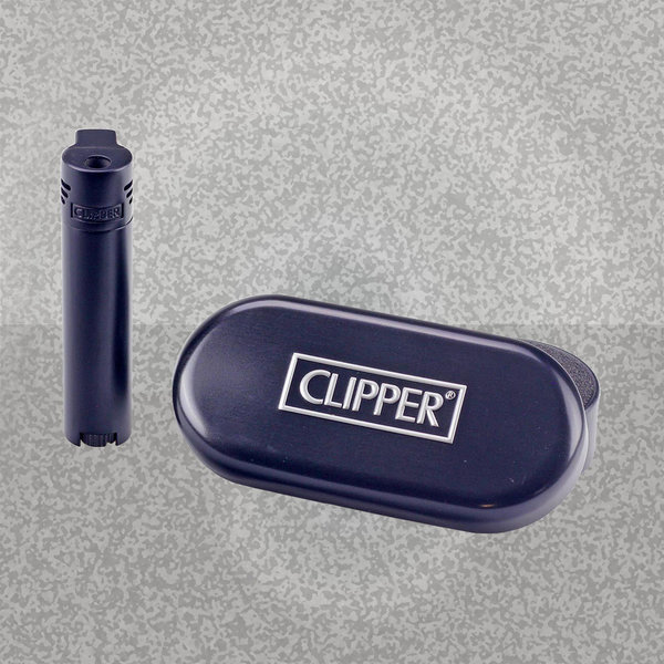 Clipper Metall Laserjet Gas-Feuerzeug (matt schwarz) mit Gravur