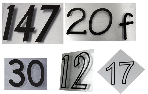 Klingelschild „New Line“ - Klingeltaster KN1H-schwarz mit Hausnummer +CNC Tiefengravur