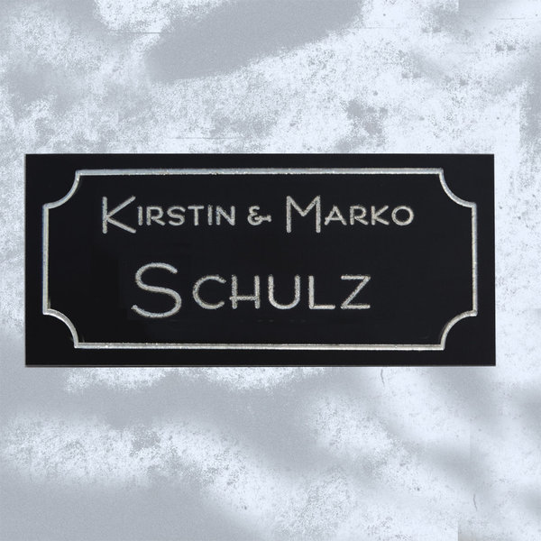 Peppiges Türschild / Namensschild No. 7 zum Kleben in farbigem Aluminium (120 x 60 mm)