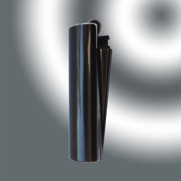 Kleines (6,5 cm) Clipper Micro Gas-Feuerzeug mit metallic grauer Hülle  mit Gravur
