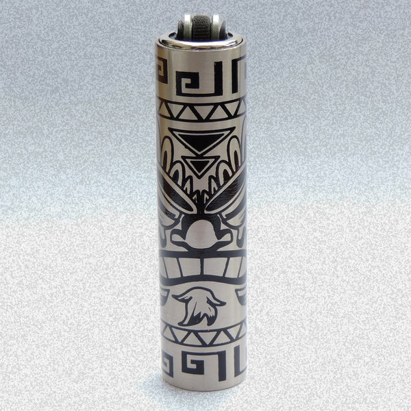 Kleines (6,5 cm) Clipper Micro Gas-Feuerzeug mit Totem Motive