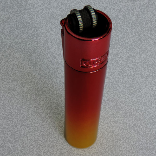 Clipper Metall Gas-Feuerzeug (sunset orange) mit Gravur