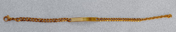 Feines modisches goldfarbenes Edelstahl  Armband 16 bis 21 cm mit Gravur